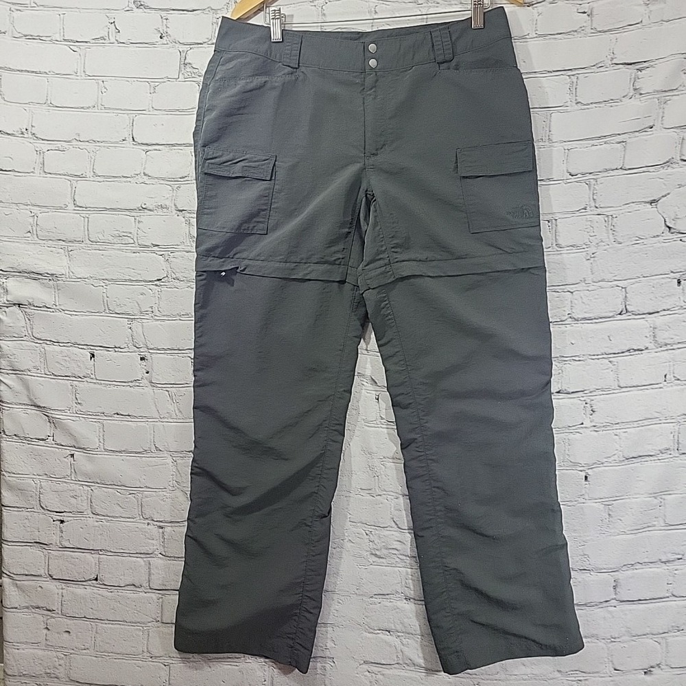 The North Face Convertible Cargo Pants - Shorts Womens Size 14 Nylon Gray Hiking
